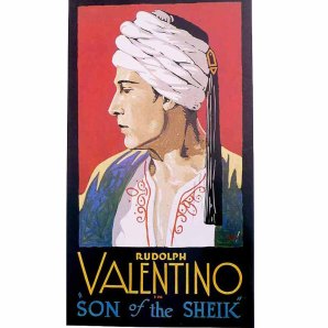 VALENTINO in SON of the SHEIK Silent Movie Era Poster Art by Batiste Madalena
